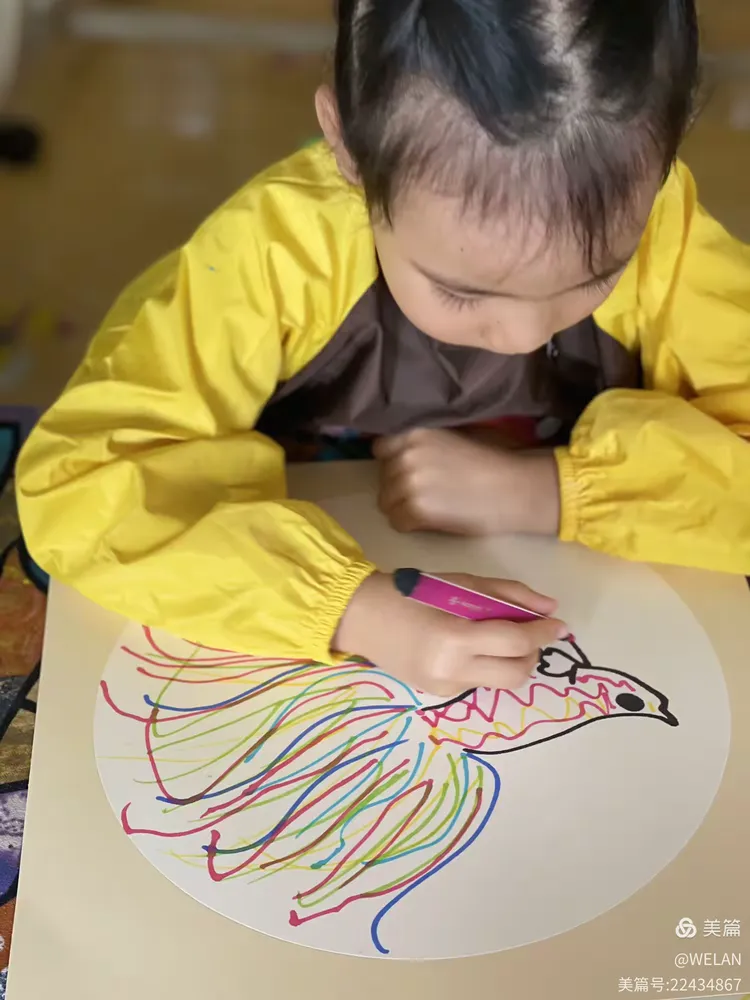 创意美术——晕染画《斗鱼》